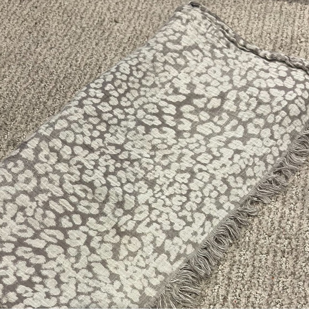 Gray Animal Print Scarf